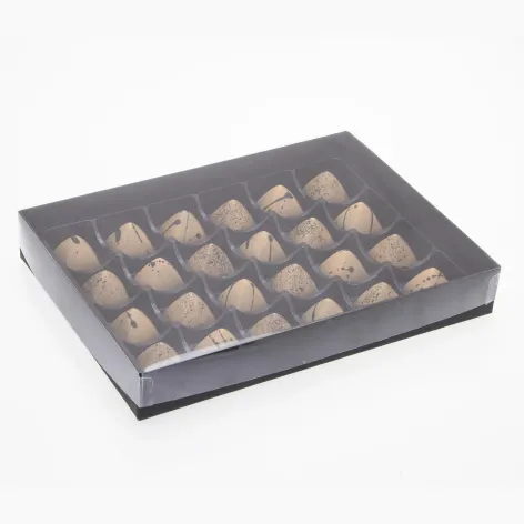 24 Choc Board Base & Clear Lid; Black